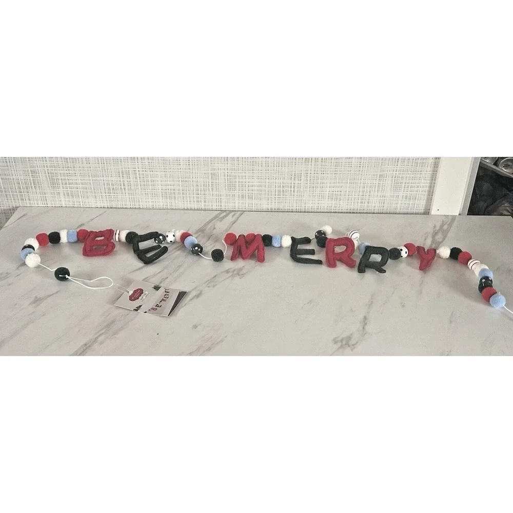 Be Merry Christmas‎ Tree Garland Holiday Bunting Indoor Felt 56